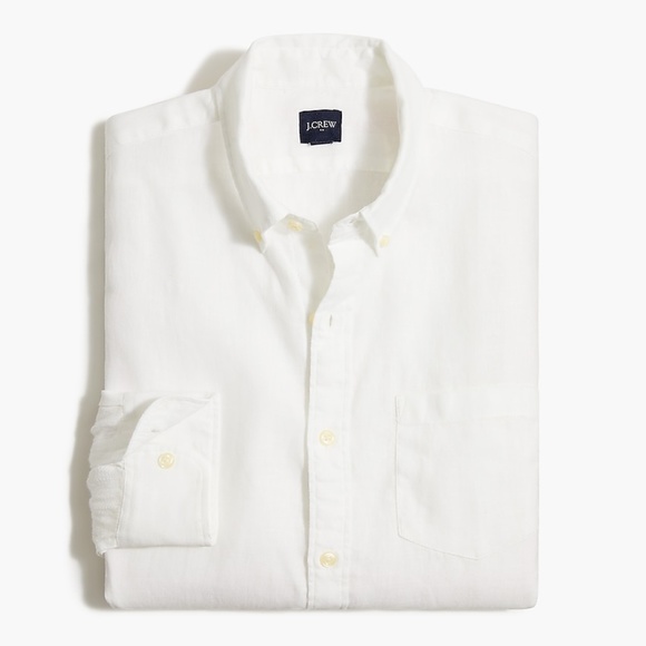J Crew Linen/Cotton LS White Shirt - XL - Picture 1 of 5